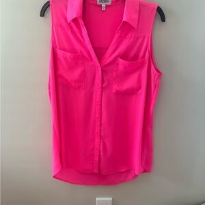 Express Pink Notched Collar Button Down Blouse.  No tears or stains. #A0012